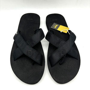 NEW Teva Mush Kalea Livy Black Criss Cross Slip On Sandals Women's 10
